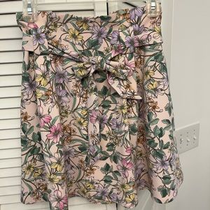 Pink floral miniskirt
